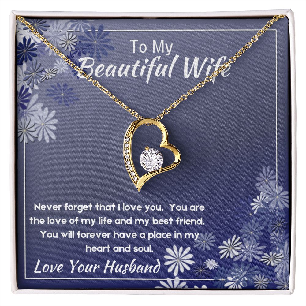 Love Heart Necklace, Gift for Wife