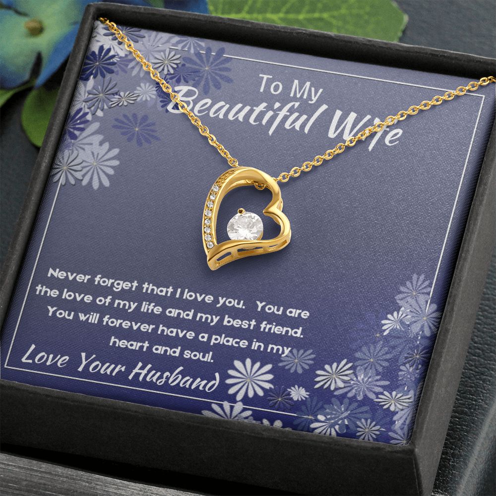 Love Heart Necklace, Gift for Wife