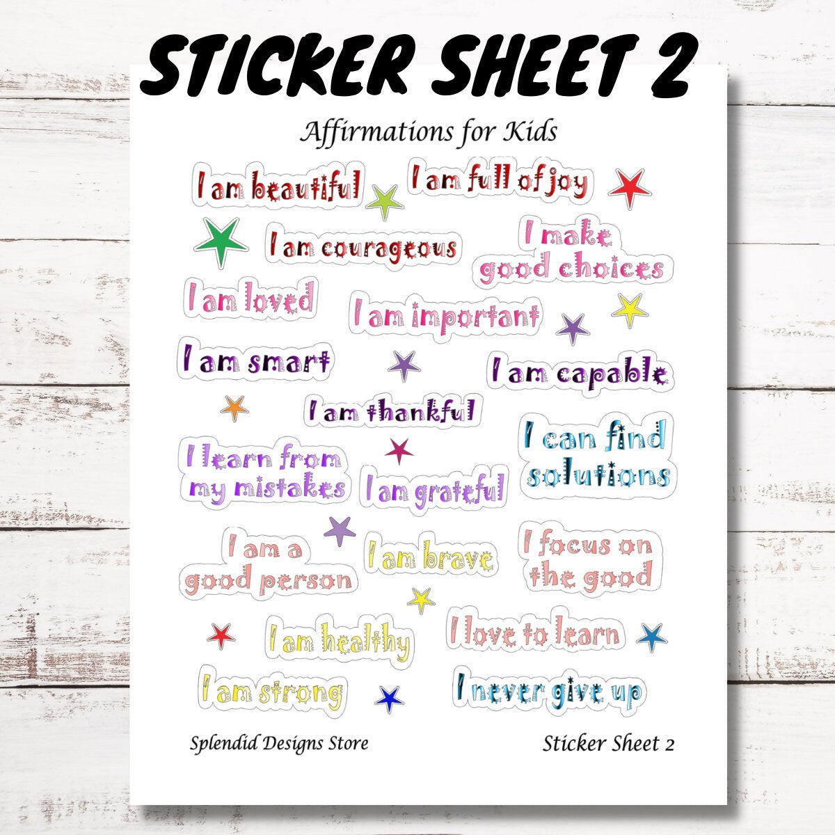 Affirmations for Kids | Afirmation Stickers for Kids | Motivational Stickers for Kids