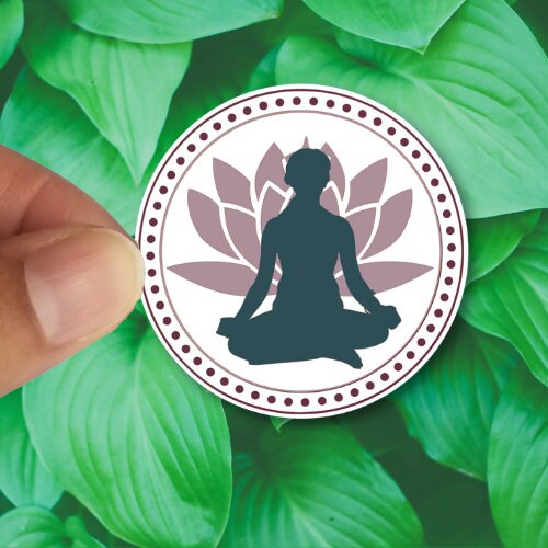 Meditation Sticker, Yoga Sticker, Self-Care Sticker, Mental Health Sticker, Waterproof Vinyl Sticker Decal