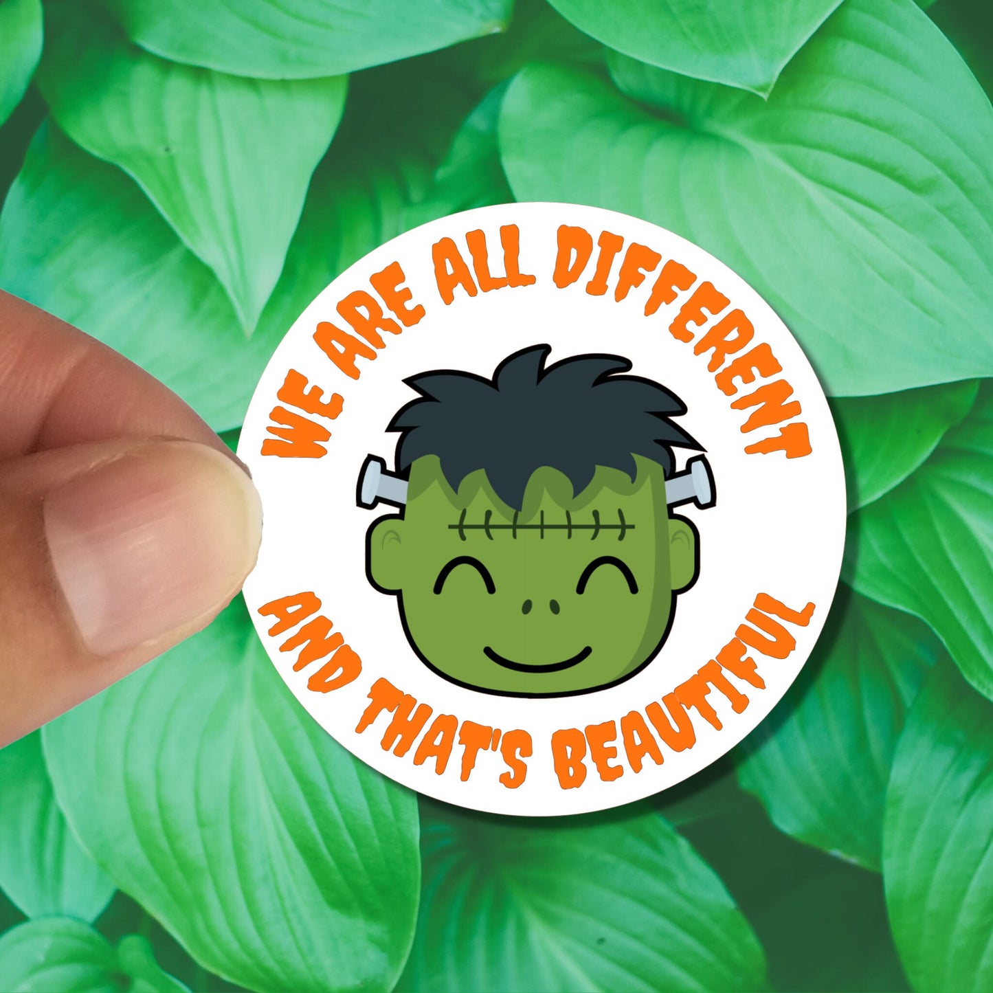 We're All Different and That's Beautiful Halloween Sticker, Waterproof Vinyl Sticker Decal