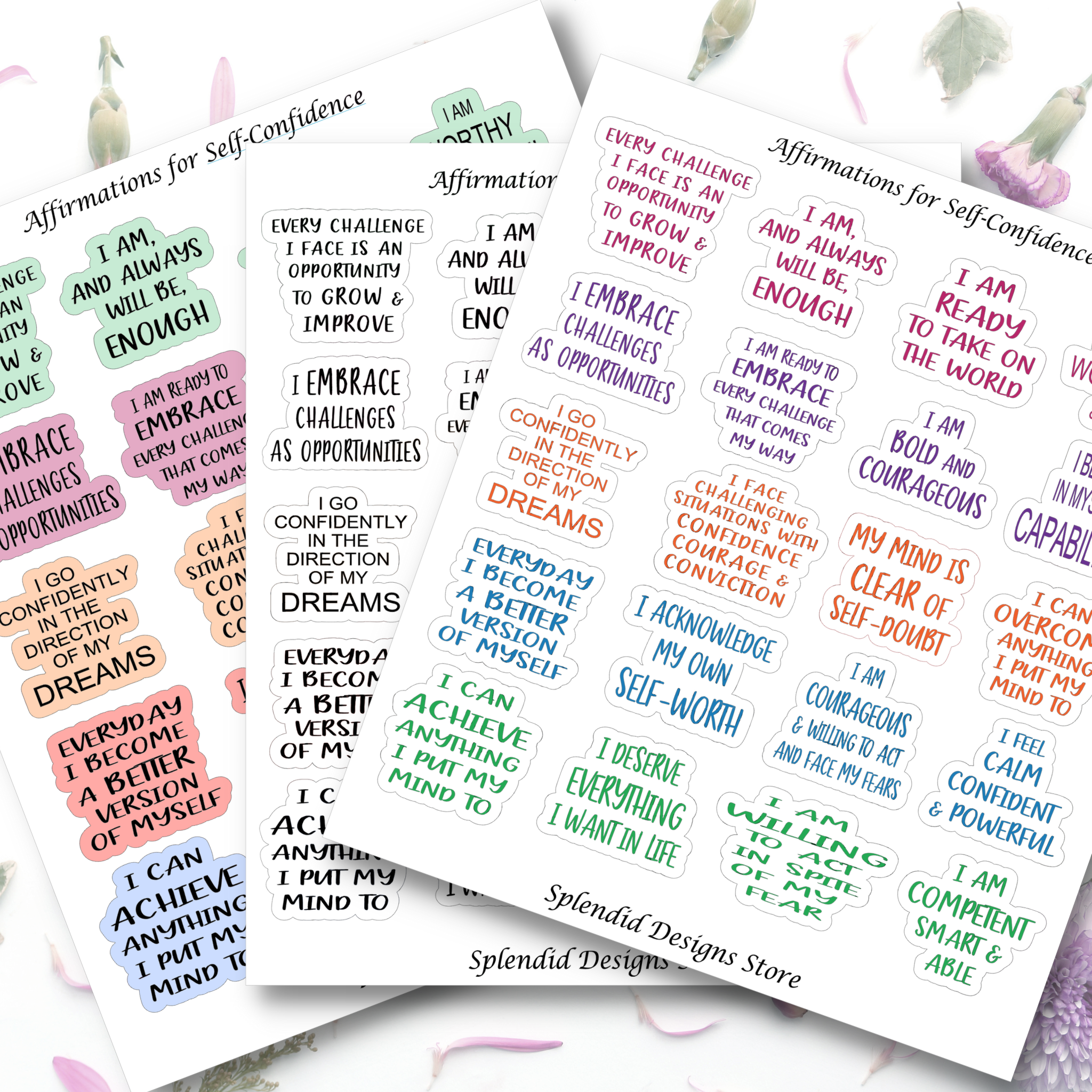 Affirmations for Success Mini Sticker Sheet, Success Affirmation Stickers,  Positive Affirmation Planner Stickers 