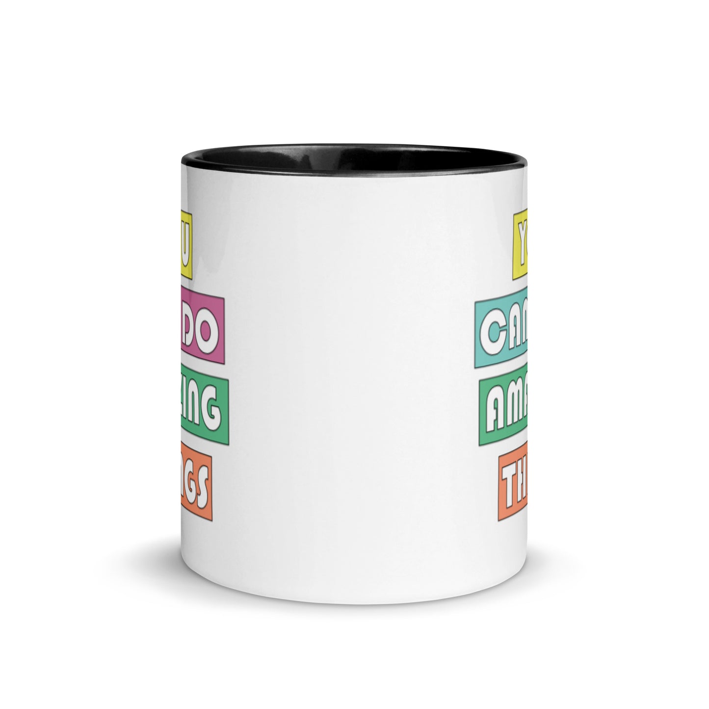 you can do amazing things mug with black interior