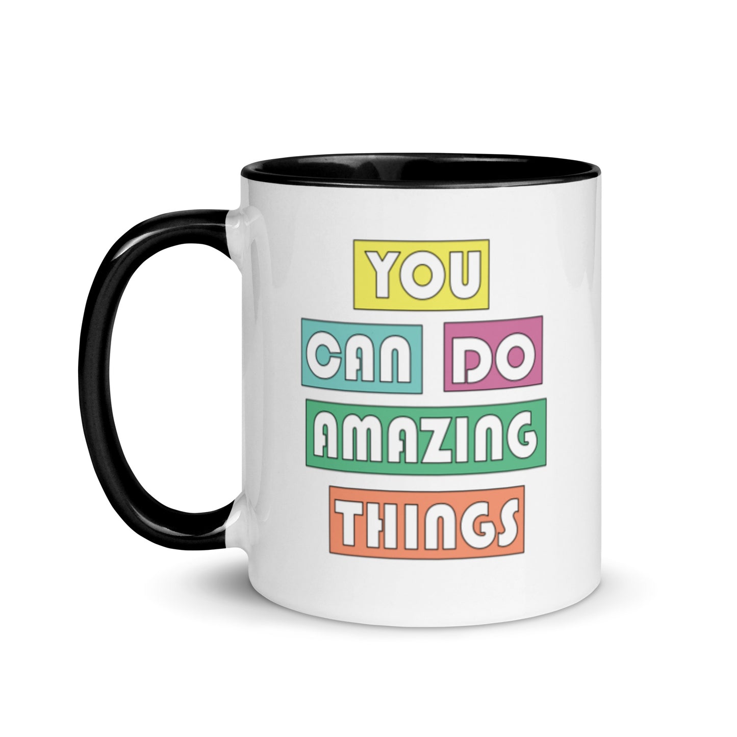 you can do amazing things mug with black interior