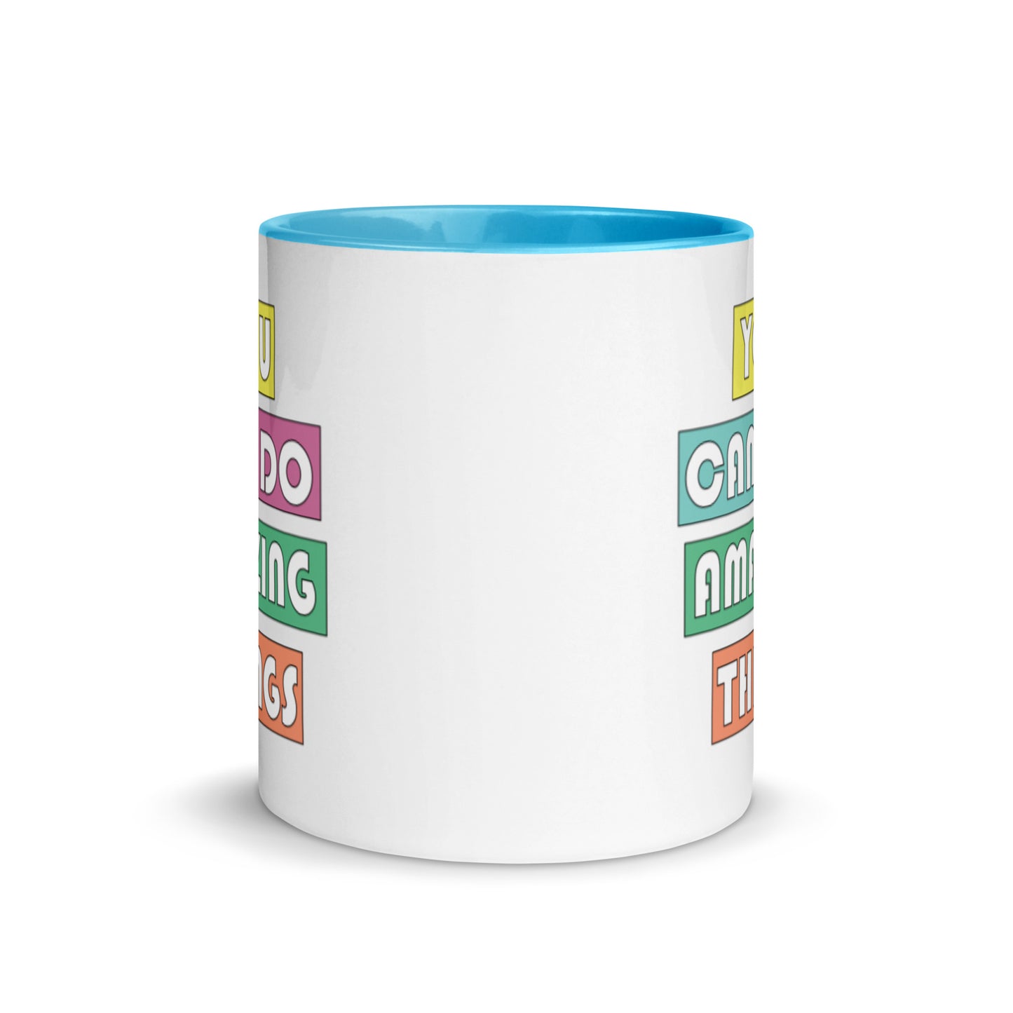 you can do amazing things mug with teal interior