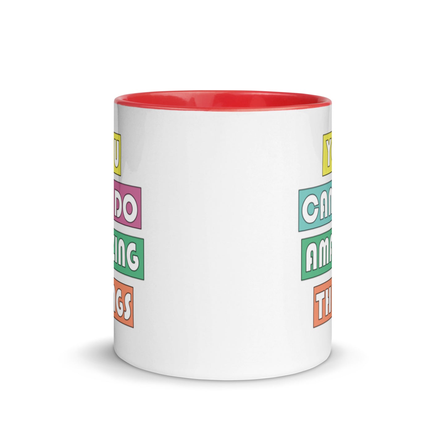 you can do amazing things mug with red interior