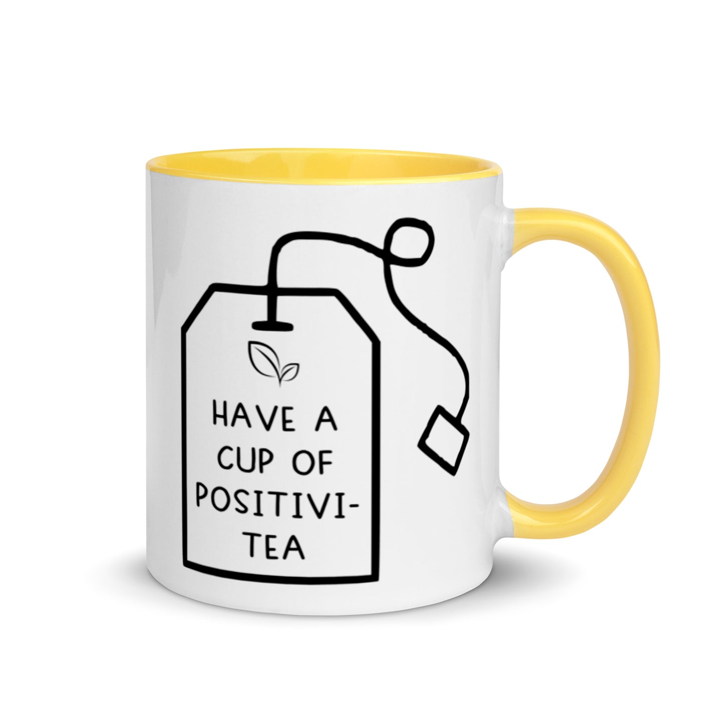 Have a Cup of Positivi-Tea Mug, yellow and handle