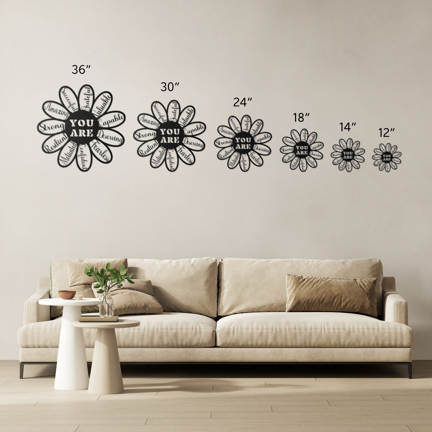 Positive Affirmation Wall Art | Sunflower Affirmation Gift