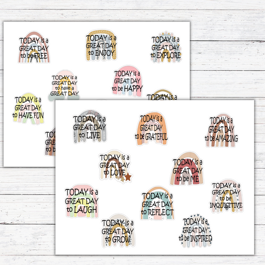 Today is a Great Day Rainbow Stickers