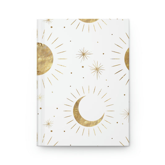Sun Moon and Stars Journal - Hardcover - White
