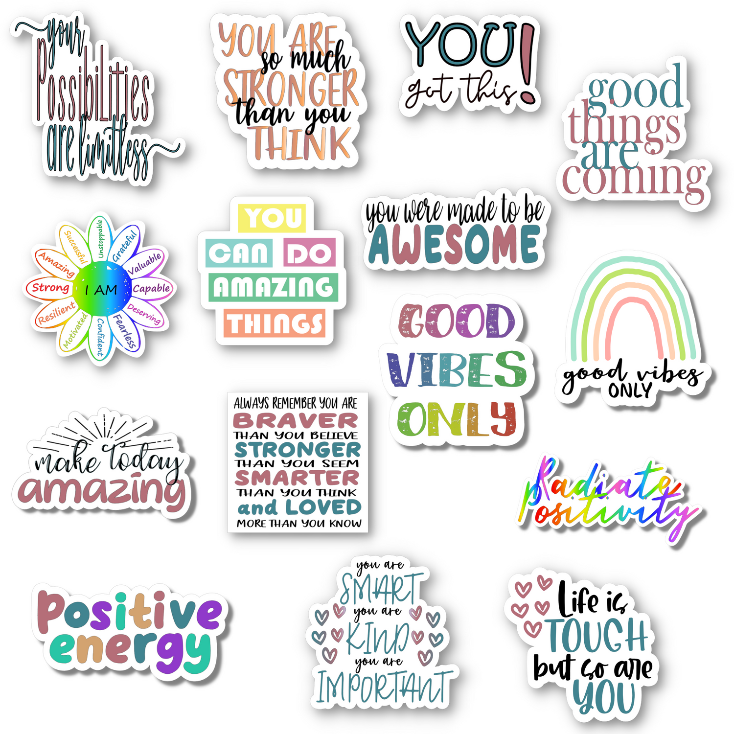 Positive Quote Sticker Pack - 15 Stickers – Splendiddesignsstore