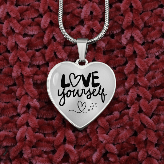 Love Yourself Heart Pendant Necklace