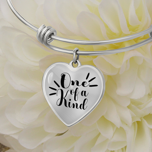 one of a kind heart quote bracelet - silver