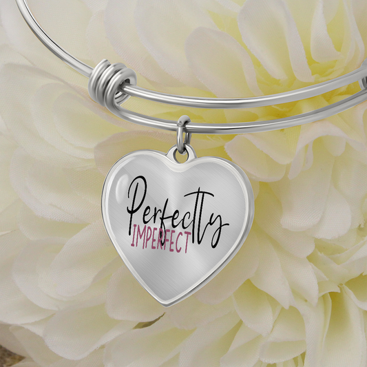 Perfectly Imperfect Heart Pendant Bracelet - silver