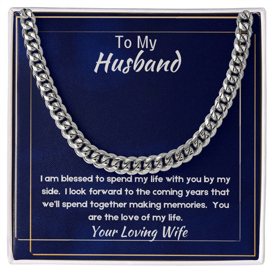 Gift for Husband from Wife, Cuban Chain Necklace