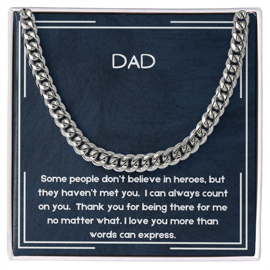 Gift for Dad Cuban Link Chain Necklace
