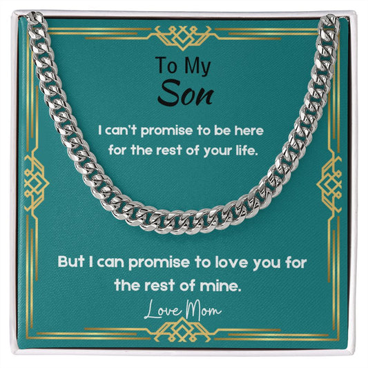 To My Son, Love Mom, Chain Necklace
