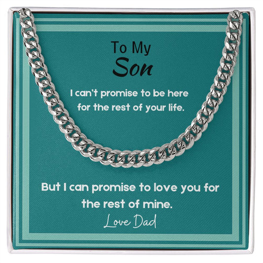 To My Son, Love Dad, Chain Necklace