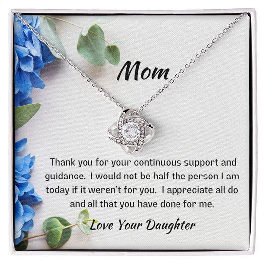 Gift for Mom From Daughter, Love Knot Necklace