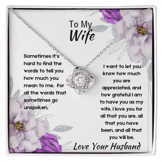 Gift for Wife, Love Knot Necklace