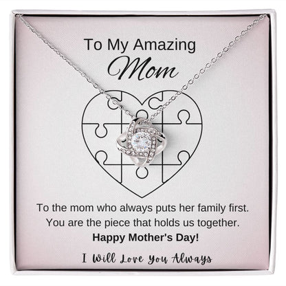 Mother's Day Necklace From Daugher/Son, You Are The Piece That Holds Us Together