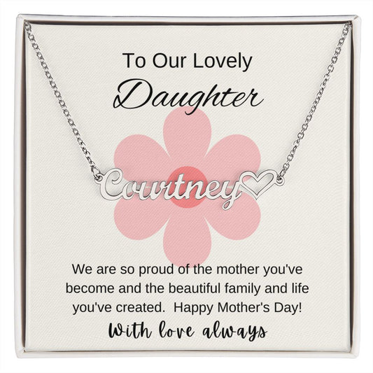 Personalized Name Necklace for Daughter, Mother's Day Gift for Daughter, Gift from Parents to Daughter