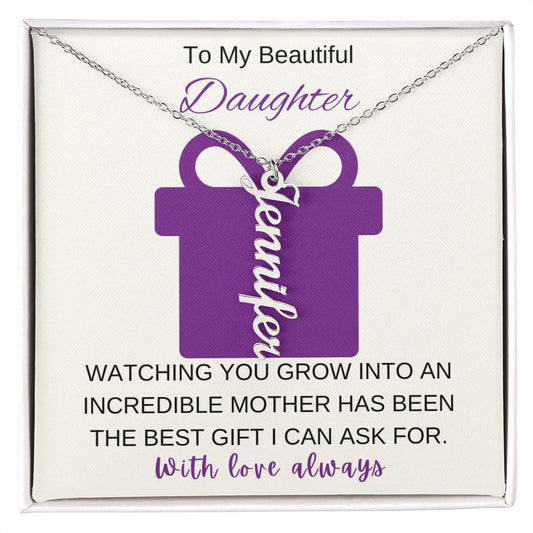 Personalized Name Pendant Necklace for Daugther, Mother's Day Gift for Daughter