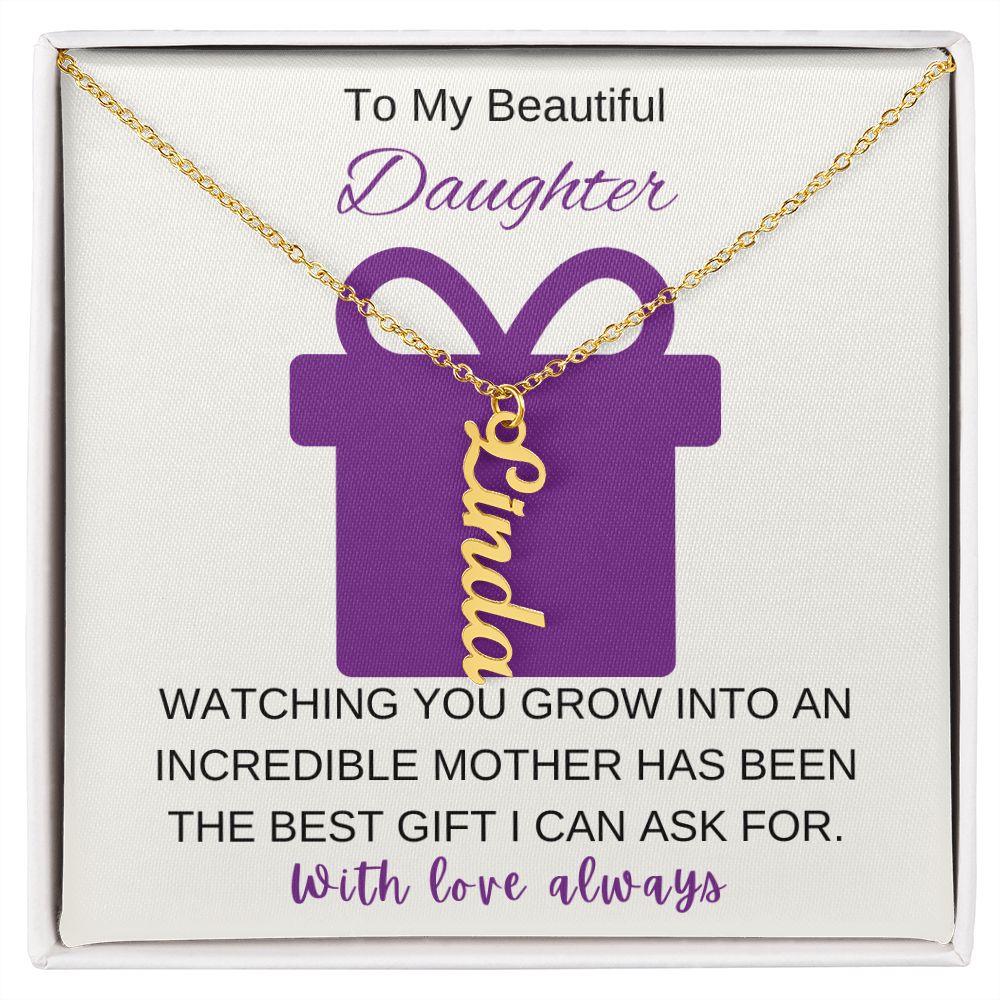 Personalized Name Pendant Necklace for Daugther, Mother's Day Gift for Daughter