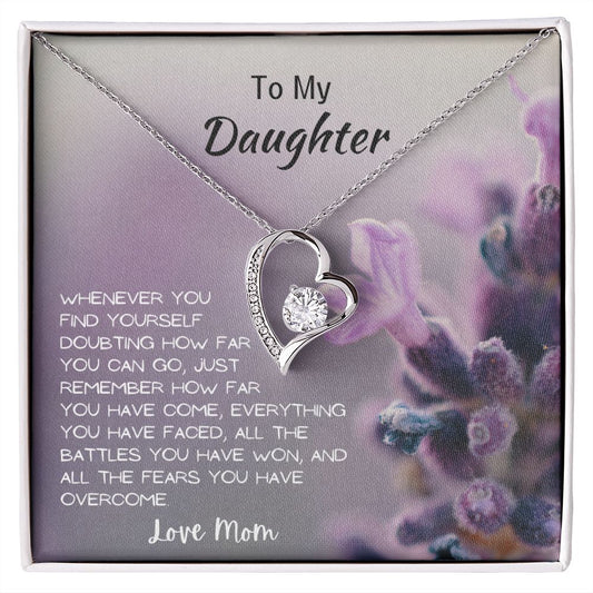 To My Daughter Love Mom, Forever Necklace