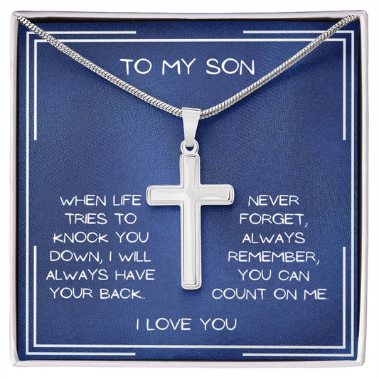 To My Son, Stainless Steal Cross Necklace