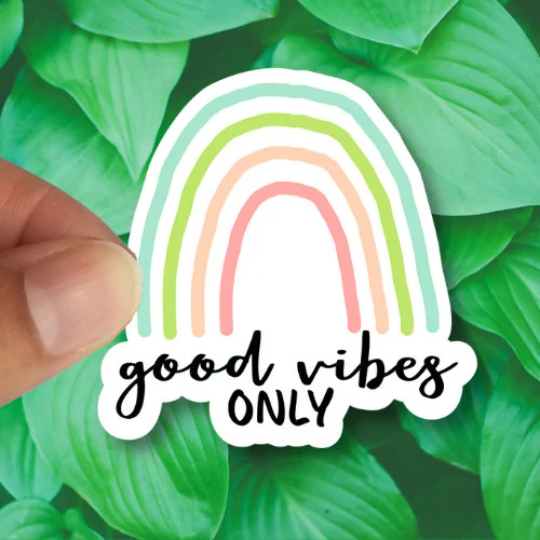 good vibes only rainbow sticker