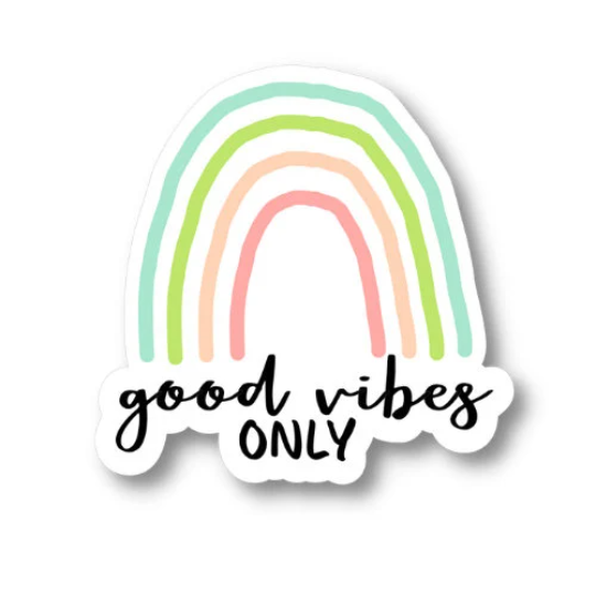 good vibes only rainbow sticker