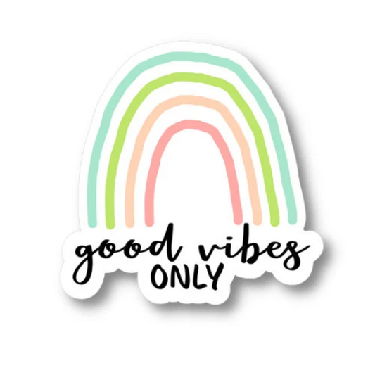 good vibes only rainbow sticker