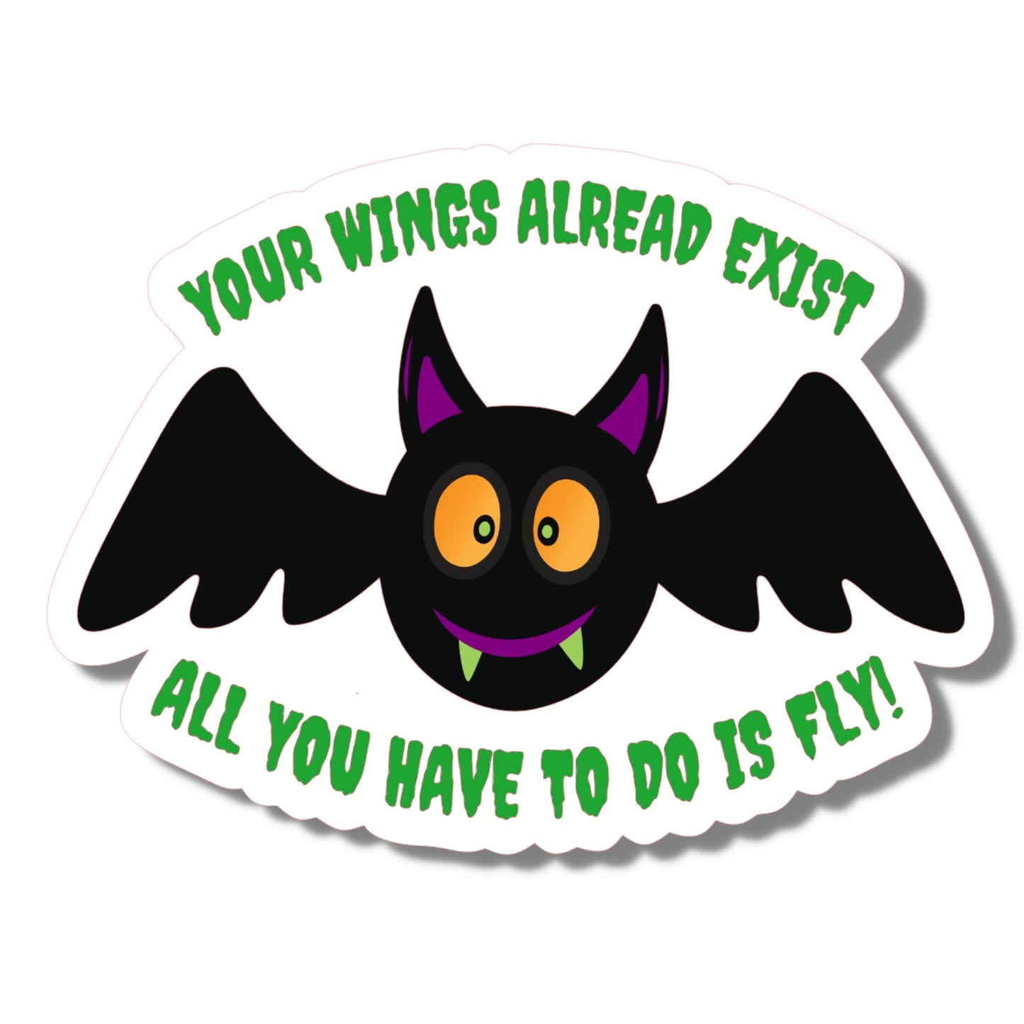 Bat Halloween Sticker, Motivational Halloween Sticker, Waterproof Vinyl Sticker Decal