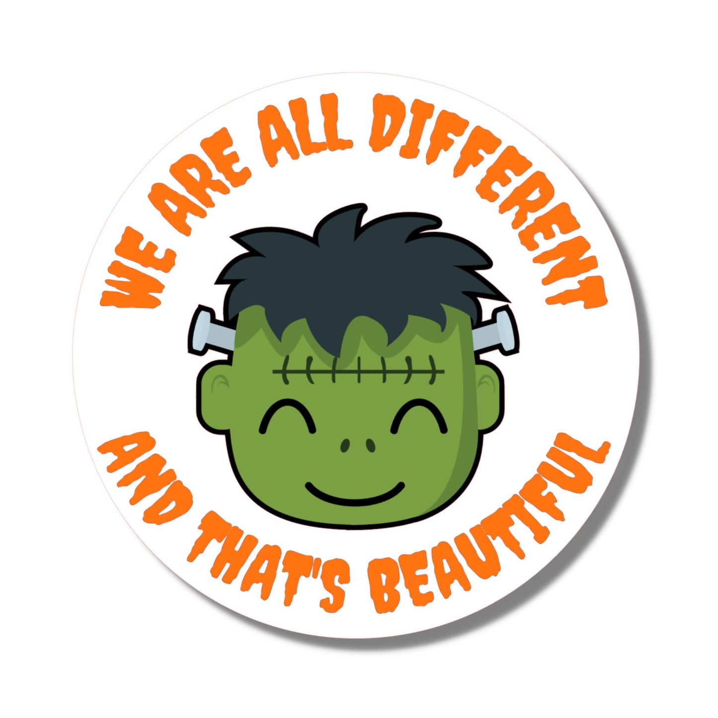We're All Different and That's Beautiful Halloween Sticker, Waterproof Vinyl Sticker Decal