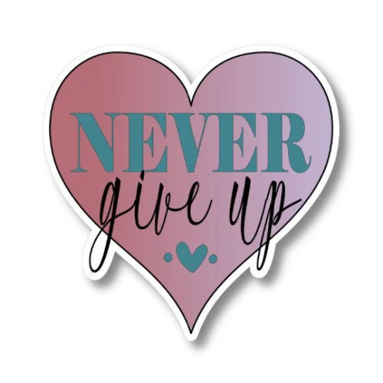 never give up sticker