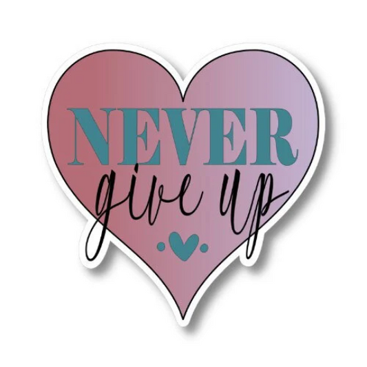 never give up sticker
